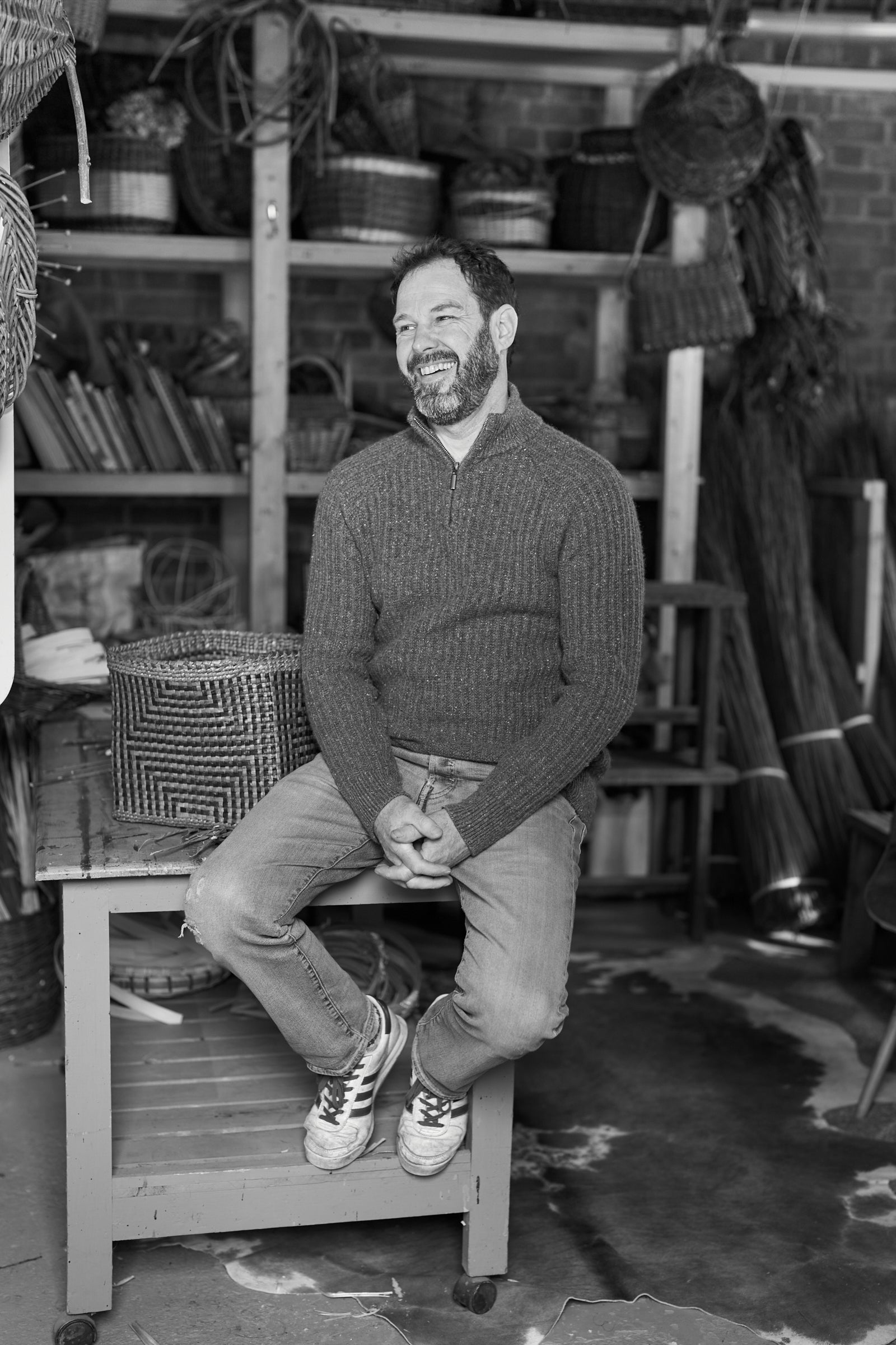 Botanical artist and maker Nick McMillen in his studio